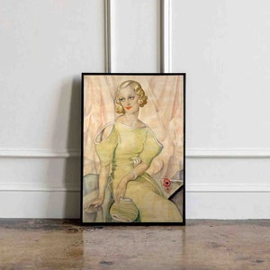 Gerda Wegener Digital Print Download, Printable Wall Art, Downloadable Art, Home & Living, Eva Art Print, Illustrator, Women Illustration.