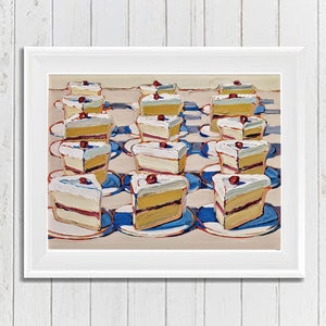 Wayne Thiebaud Digital Print Download, Printable Wall Art, Downloadable Wall Art, Cakes print, Home Decor Wall Art, Illustrator, Prints.