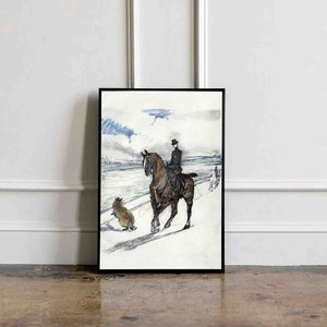 Digital Print Download by Toulouse Lautrec, Printable Wall Art, Illustration Horse print, Illustrator, Toulouse Lautrec print Rider, Gifts.