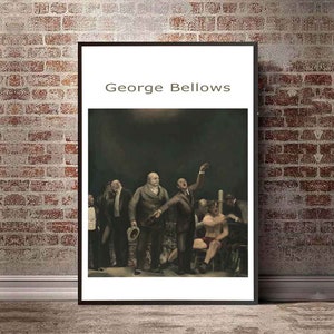 Digitale print downloaden door George Bellows &quot;Boxing Club Fights&quot;, Boxing Poster afdrukbare Wall Art American Painting Download, Man Cave Decor.