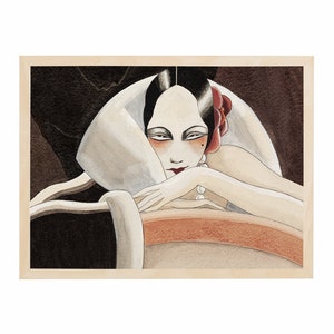 Digital Print Download by Jeanne Mammen, Printable Wall Art, Women Illustration, Illustration Portrait, Digital Art prints, Digital prints.