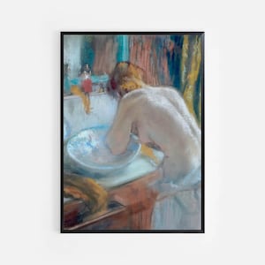 Impressão digital de Edgar Degas Baixar La Toilette 1886, arte de parede para impressão, arte de parede para download, impressões digitais de banheiro, impressão de Edgar Degas.