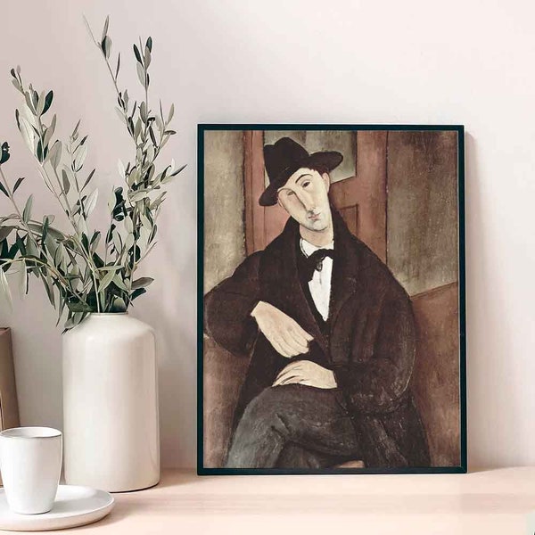 Digital Print Download by Amedeo Modigliani, Printable Wall Art, Digital Wall Art Home, Modigliani Portraits painting Elongated Faces, Gifts