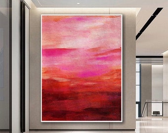 Large Abstract Painting Pink Paintings On Canvas Pink Painting Large Wall Art Bright Modern Wall Decor Pink Abstract Original Art,SL001