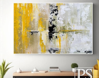 Large Yellow Painting Abstract Art Extra Large Painting on canvas Large Yellow abstract painting contemporary art modern oil painting