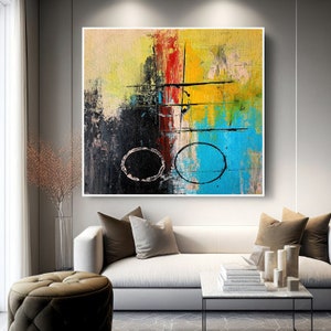 Levendig schilderij Abstract schilderij, origineel schilderij, canvas schilderij, handgemaakt schilderij, groot origineel olieverfschilderij, woondecoratie, kunst aan de muur