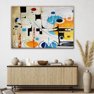 Abstract Wall Art | Modern Canvas Painting | Colorful Geometric Artwork | Handmade Acrylic Texture | Contemporary Home Decor