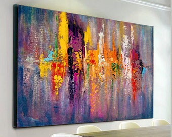 Extra Large Wall Art,Painting on Canvas,Original Painting,Textured Painting,Abstract Painting,Colorful Abstract,Contemporary Art,NI0006