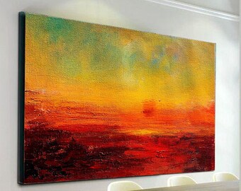 Landscape Painting,Palette Knife Colorful Hand Painted Textured Frame Oil Painting Artwork Modern Oversize Abstract Large Wall Art,SL0040