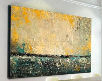 Large Abstract Palette Knife Painting on Canvas, Modern Wall Decor