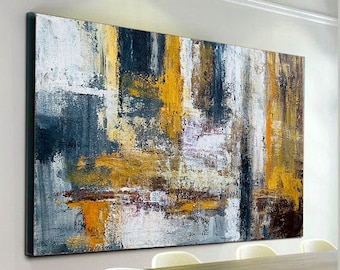 Large Textured Abstract Oil Painting, Modern Wall Art