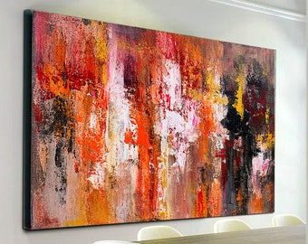Pintura abstracta original extragrande, lienzo texturizado para pared