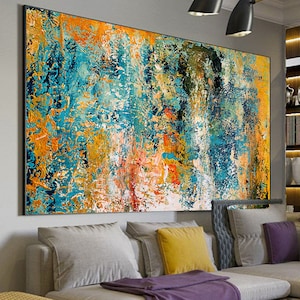 Large Wall Art,Original Abstract,Painting On Canvas,Ocean Painting,Landscape Painting,Gold Leaf,Abstract Painting,Texture Painting,SA0014