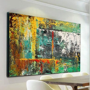 Extra Large Wall Art,Large Painting,Yellow & Gold Abstract Painting,Abstract Painting,Xl Painting,Oversized Abstract Painting,Wall DecorNI46