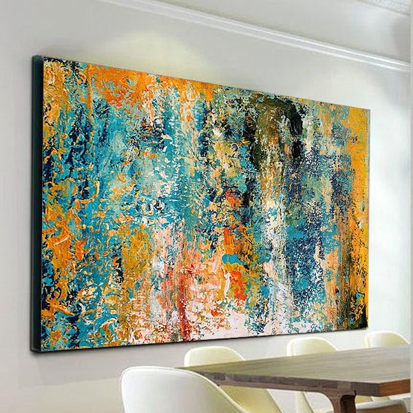 Colourful Acrylic Abstract Painting, Large Wall Art, Abstract Canvas Art, Oversized Wall Art, Extra Large Painting, Wall Art,SA0014