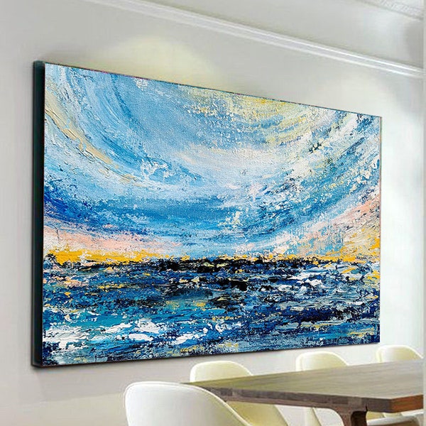 Landscape Painting,Large Wall Art Original Art Bright Abstract Original Paintings On Canvas Large Artwork Contemporary Art Home Decor,NI0102