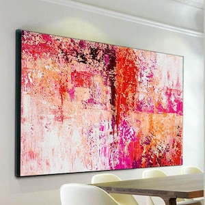 Pink Acrylic Oil Painting,Original Abstract Painting,Large Wall Art,Extra Large Painting,Abstract Art Canvas,Home Decor NI0113