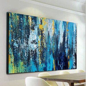 Extra Large Painting,Blue Abstract Painting,Abstract Painting,Painting on Canvas,Oversized Abstract Painting,Personalized Gift,Wall Art,SA26