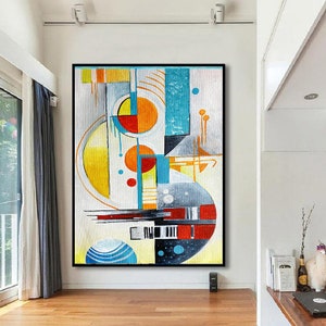 Modern Geometric Abstract Painting | Colorful Wall Art | Large Canvas for Living Room & Home Décor