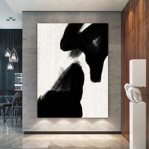 Abstracto mínimo, Pintura abstracta, Arte mural grande, pinturas sobre lienzo, abstracto acrílico, negro, arte cuchillo, arte de pared, decoración del hogar, arte moderno de la pared