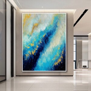 Extra Large Wall Art,Painting on Canvas,Original Large Abstract Painting,Gold Leaf,Modern Oil Painting,Large Abstract Painting,SA00028