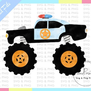 Police Monster Truck,Police Car,Monster Truck,Transportation,Truck Clipart,Police Theme,Sublimation Png,Png Files,Monster Truck,Printable
