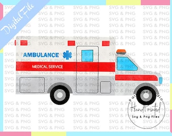 Ambulância em aquarela PNG, Clipart Médico (Download Digital)