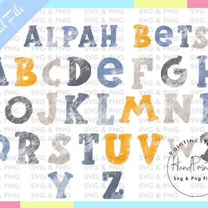 Watercolor 26 Alphabets Doodle Letters Full ALPHABET PNG BUNDLE,Alphabet Clipart,Digital Download,Alphabet Sublimation,Printable Artwork