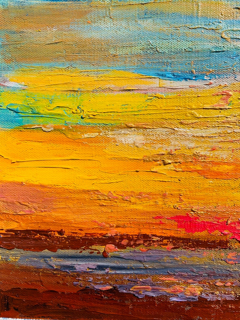 Large Sunset Landscape Paintingsky Abstract Paintingpainting Etsy