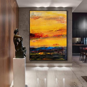 Extra Large Wall Art,Textured Painting,Original Painting,Abstract Painting,Gift for her,Landscape Painting,Sunset,Painting on Canvas,SL0004