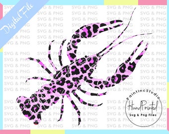 CrawFish Sublimation PNG,CrawFish Clipart,Animal Print,Crawfish Animal Print,Mardi Gras,Leopard Print,Cheetah,Hand Drawn,Digital Clipart