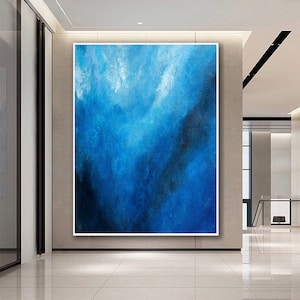 Blue Painting,Seascape Painting,Large Original Abstract Painting,Landscape Painting Extra Large Wall Art,Ocean Painting,Canvas wall art,NI78