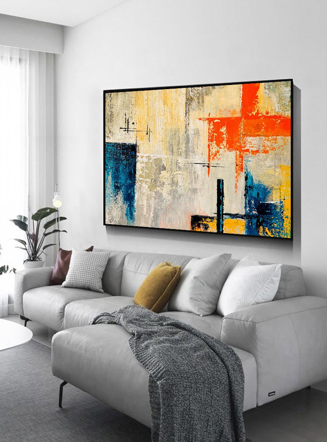 Extra Large Landscape Wall Art.Textured Abstract Etsy