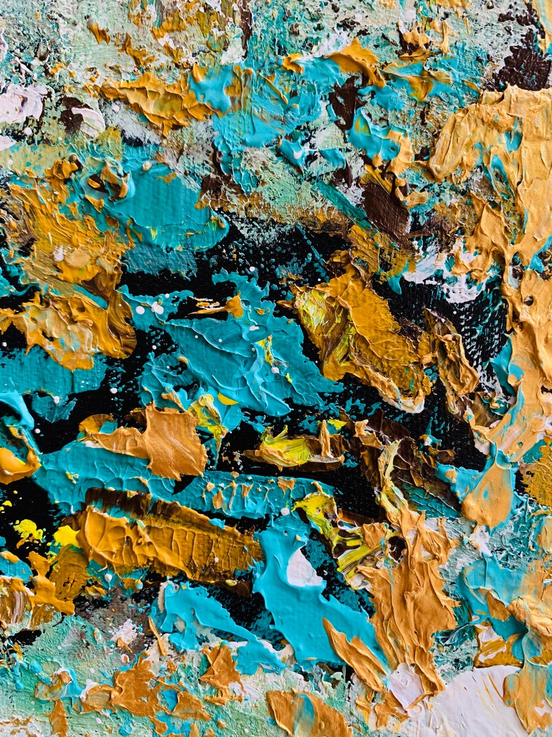 Extra Large Painting Blue And Gold Abstract PaintingAbstract Etsy