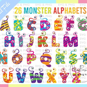 Monster Alphabet Sublimation Png,Alphabet,Alphabet Clipart,Alphabet Png,Monster Alphabet,Alphabet Download,Monster,Alpha Pack,Digital Print