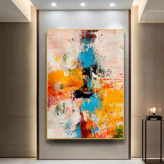 Hand-paint Canvas, Original Abstract Woman Painting, Home Office Wall  Decor, Palette Knife Painting, Wall Art Ready to Hang, 19.5x16x1.5 