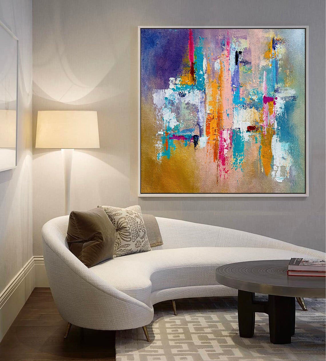 Colorful Acrylic Abstract Paintinglarge Wall Artabstract | Etsy