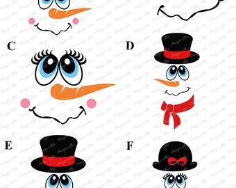 Snowman Face Etsy