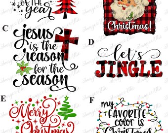 Here Comes Christmas - Santa - Waterslide Decal - Clear - READY TO USE - Laser Printed - Tumbler Supply - Yeti Decal -  57119 W