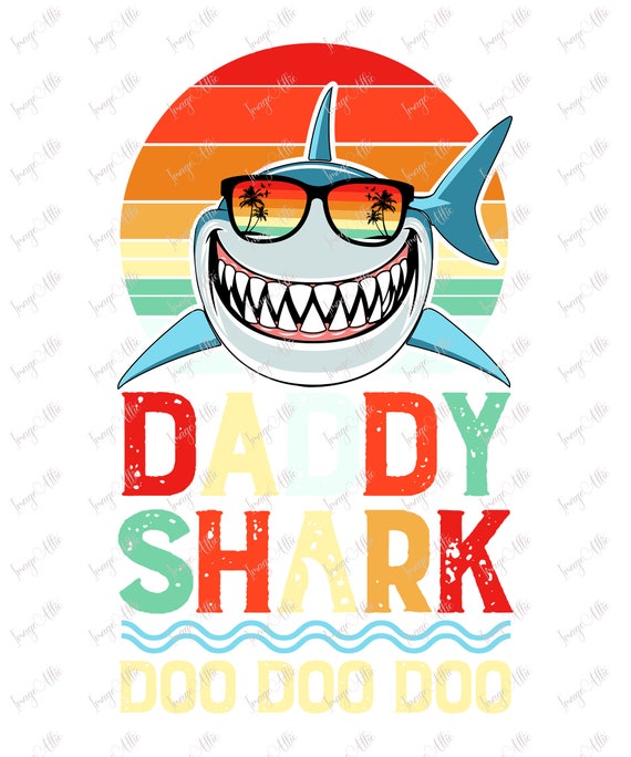 Daddy Shark Waterslide Decal Clear READY TO USE Yeti Decal Tumbler