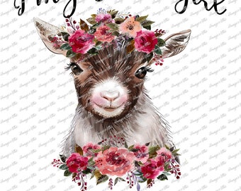 Just A Girl Who Loves Goats - Waterslide Decal - Clear - READY TO USE-  Yeti Decal -  W 25577