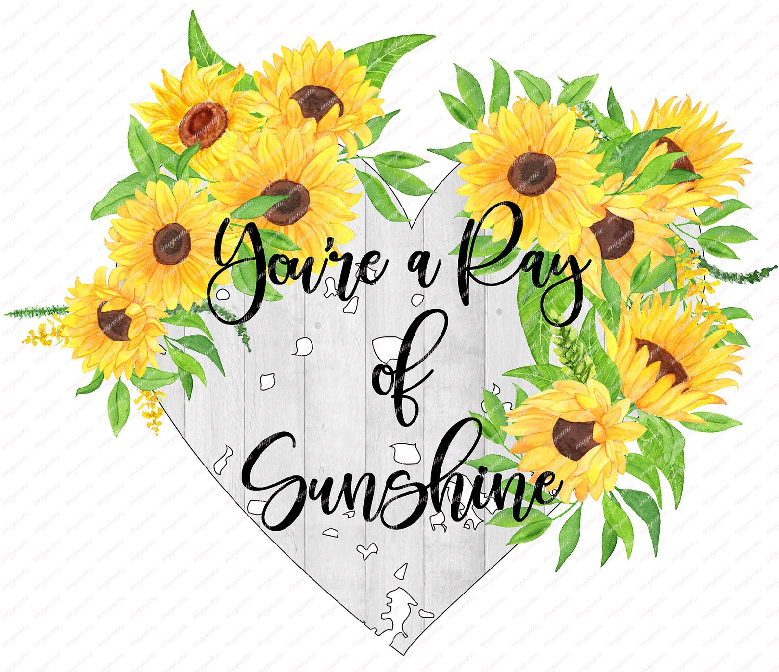 You're a Ray of Sunshine Waterslide Decal Clear READY Etsy