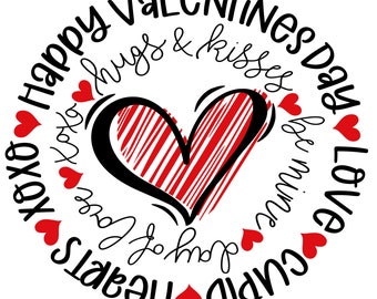 Happy Valentine's Day - Hearts - Cupid - xoxo-  Waterslide Decal - Clear - READY TO USE-  Yeti Decal - 77941 W