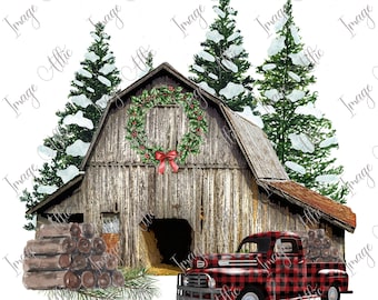 Winter Barn  - Waterslide Decal - Clear - Ready to Use-  Yeti Decal -  58006 W