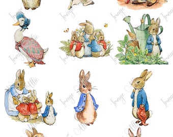 Peter Hase - Ostern - 3 Größen - Wasserrutschen Aufkleber - Klar - GEBRAUCHSFERTIG - 97117 W