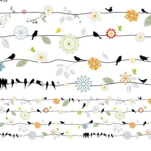 Pretty Birds on a Wire: kies decoupage sticker transfer of waterglijbaan - 78654