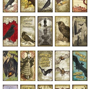Victorian Goth Steampunk Dominoes - Choose Decoupage Transfer or Waterslide Decal - 68729