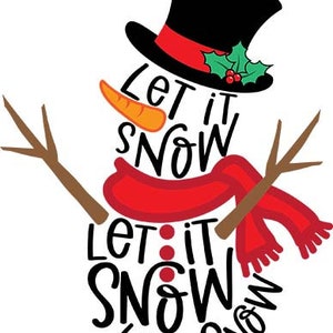 Let It Snow Snowman - Christmas -  Waterslide Decal - Clear - READY TO USE-  Yeti Decal -  29814