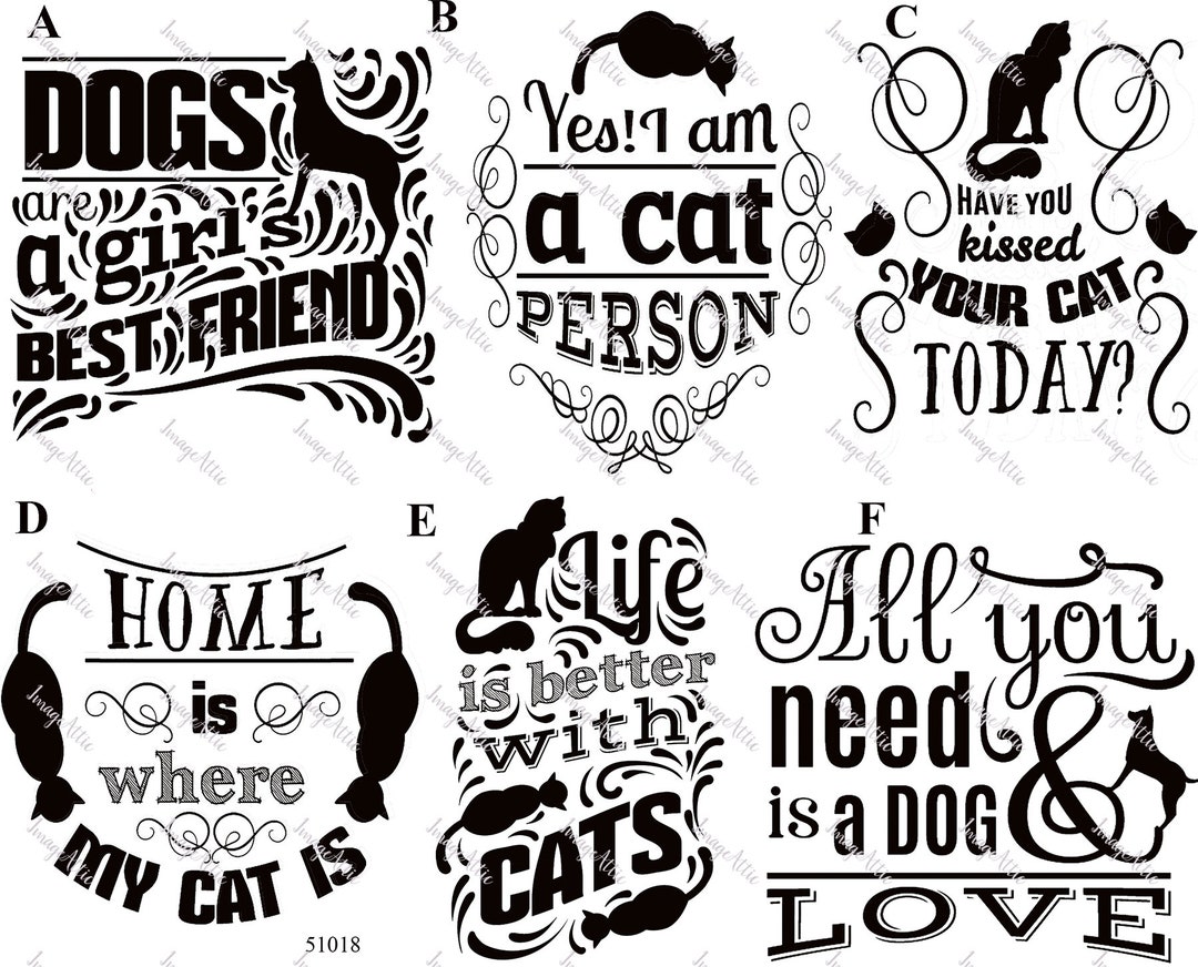 I Love Dogs and Cats Waterslide Decal Clear READY TO USE Etsy