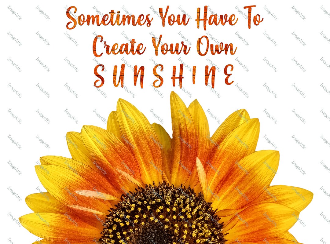 Sometimes You Have to Create Your Own Sunshine - Sunflower - Waterslide ...